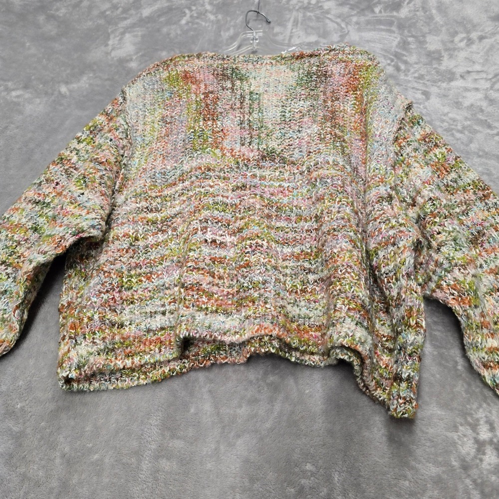 Free People Sweater Women S Multicolor V-Neck Oversized Chunky Knit Boho Earthy - Picture 16 of 16